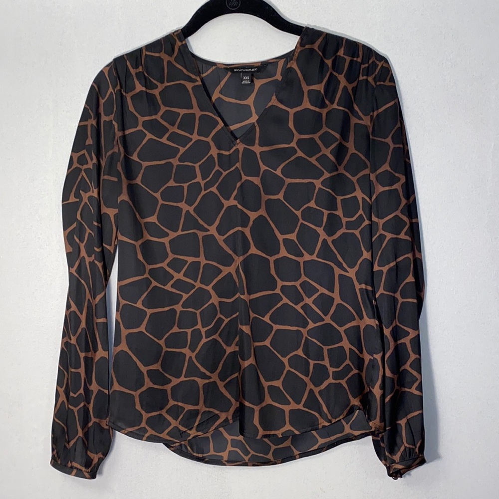 Dressy Giraffe Print Blouse - XXS